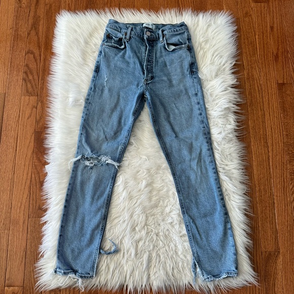 AGOLDE Buttonfly Nico High Rise Slim Jeans Headlines Size 24 - Picture 2 of 11